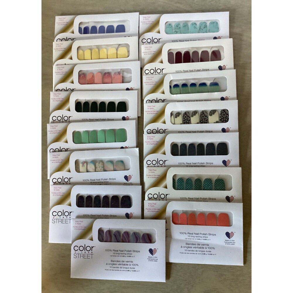 Lot 15 Color Street Nail Polish Strips Multicolor Assorted Designs